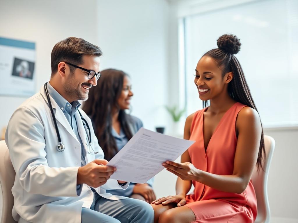 Friendly doctor consulting with a patient for an I-693 Medical Exam